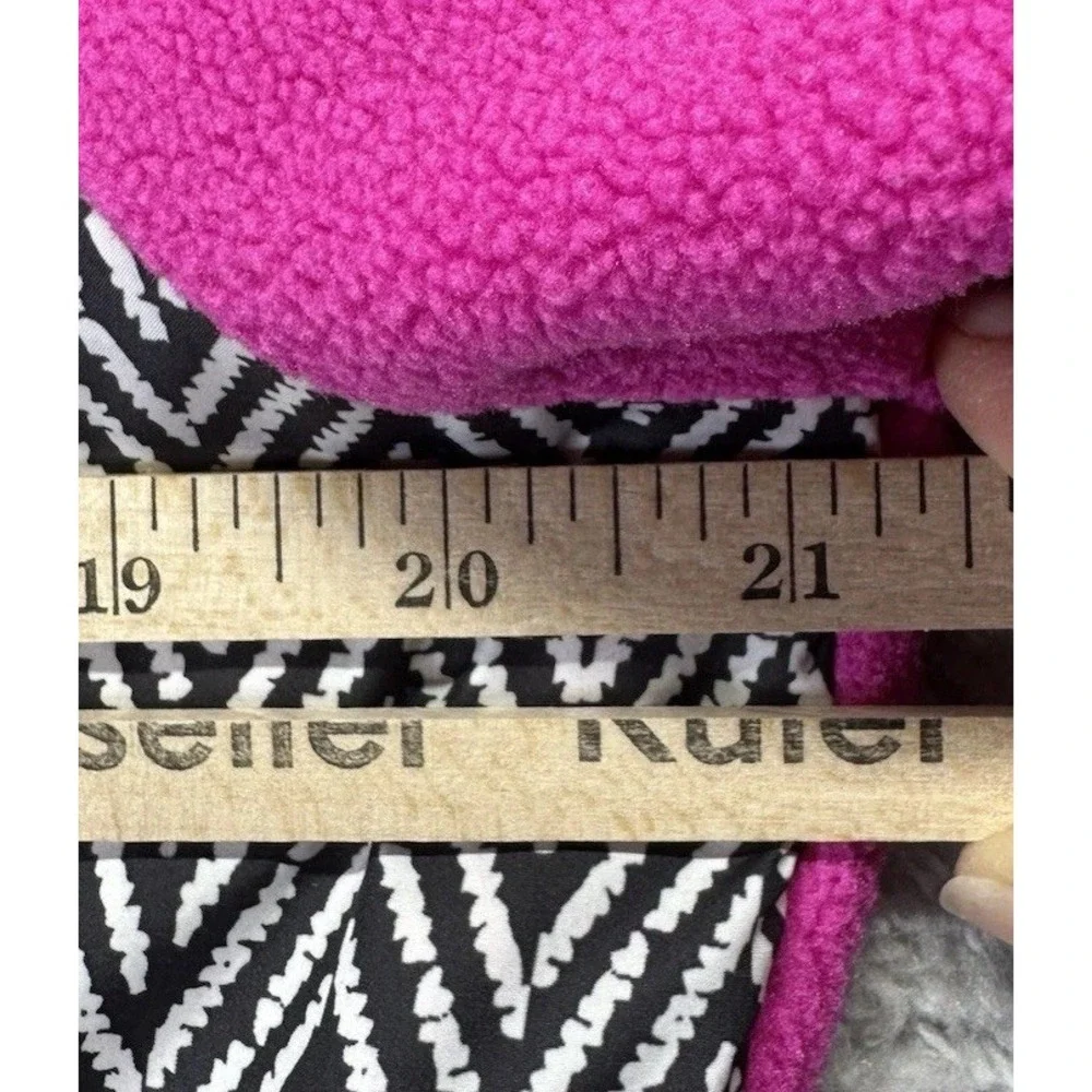 The North Face Girls Denali Jacket Pink Black White Full Zip‎ Hood XL (18)